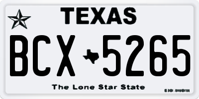 TX license plate BCX5265