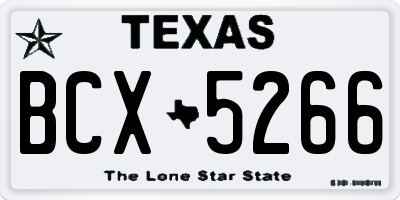 TX license plate BCX5266