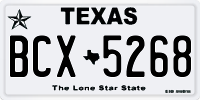 TX license plate BCX5268
