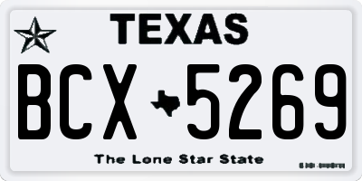 TX license plate BCX5269