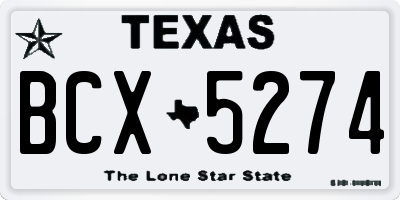 TX license plate BCX5274