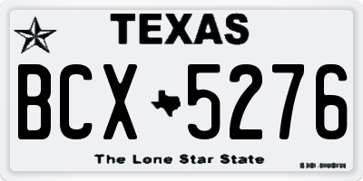 TX license plate BCX5276