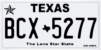 TX license plate BCX5277