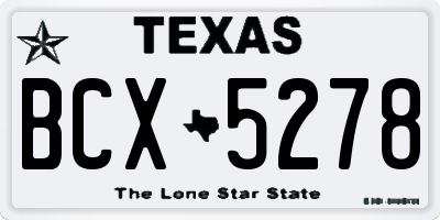 TX license plate BCX5278