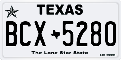 TX license plate BCX5280