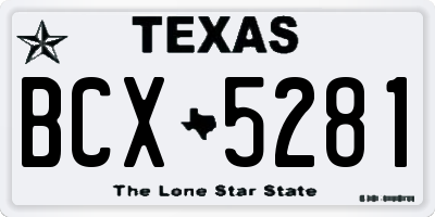 TX license plate BCX5281