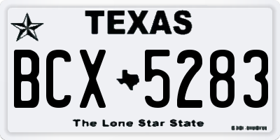 TX license plate BCX5283