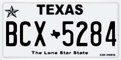 TX license plate BCX5284