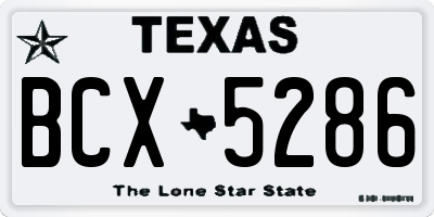 TX license plate BCX5286