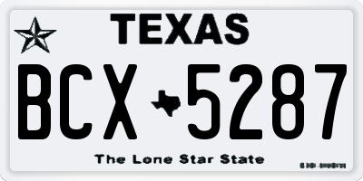 TX license plate BCX5287