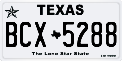 TX license plate BCX5288