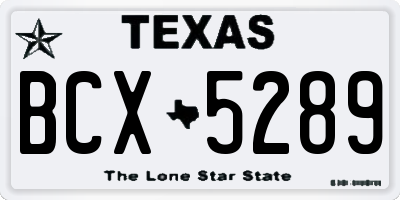 TX license plate BCX5289