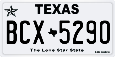 TX license plate BCX5290