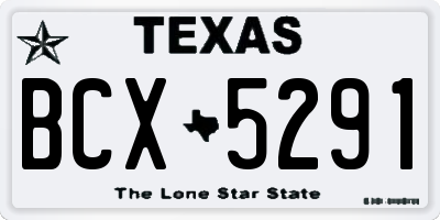 TX license plate BCX5291