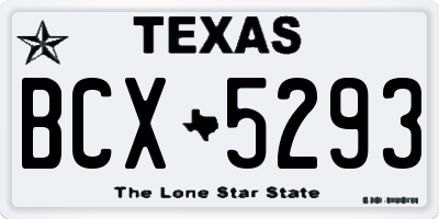 TX license plate BCX5293