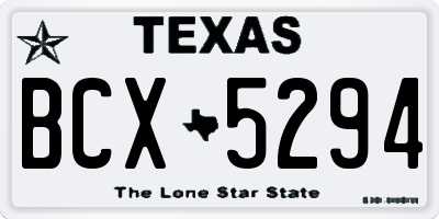 TX license plate BCX5294