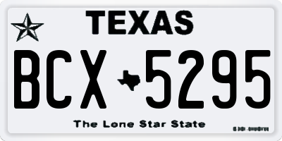 TX license plate BCX5295