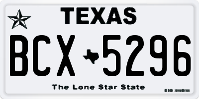 TX license plate BCX5296