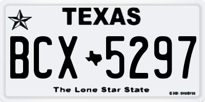 TX license plate BCX5297