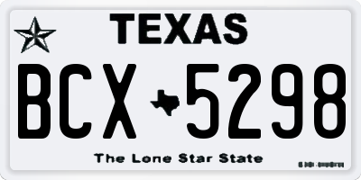 TX license plate BCX5298