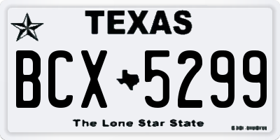 TX license plate BCX5299