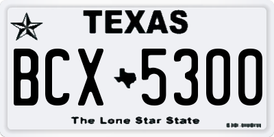 TX license plate BCX5300