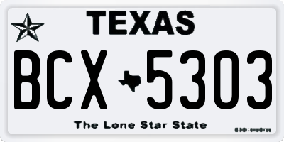 TX license plate BCX5303