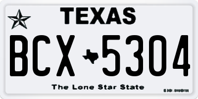 TX license plate BCX5304