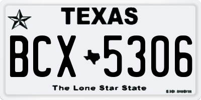 TX license plate BCX5306