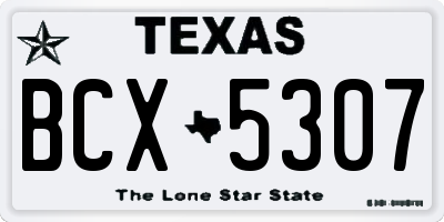 TX license plate BCX5307