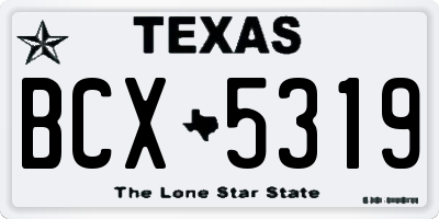 TX license plate BCX5319