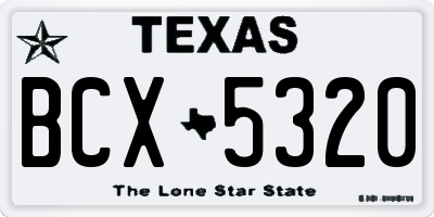 TX license plate BCX5320