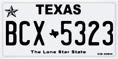 TX license plate BCX5323