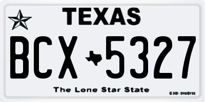TX license plate BCX5327