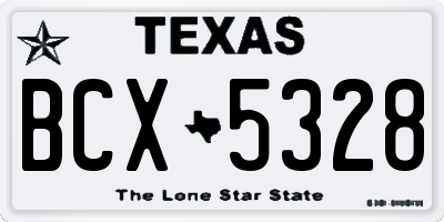 TX license plate BCX5328