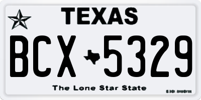 TX license plate BCX5329