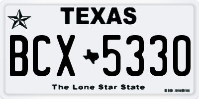 TX license plate BCX5330