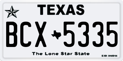 TX license plate BCX5335