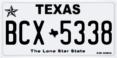 TX license plate BCX5338