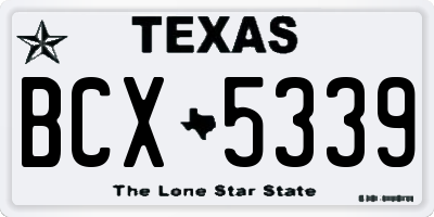 TX license plate BCX5339
