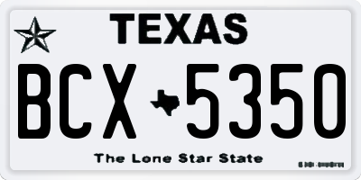 TX license plate BCX5350