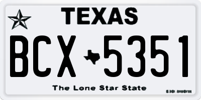 TX license plate BCX5351