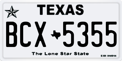 TX license plate BCX5355