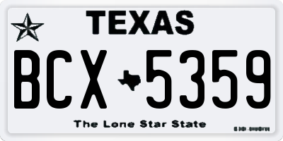 TX license plate BCX5359