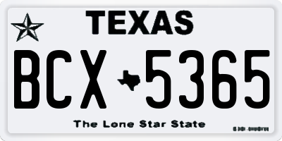 TX license plate BCX5365