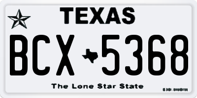 TX license plate BCX5368