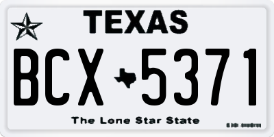 TX license plate BCX5371