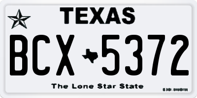 TX license plate BCX5372
