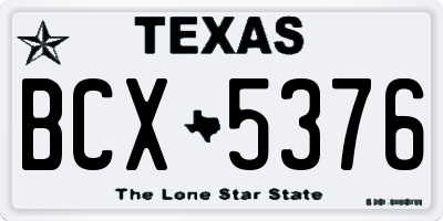 TX license plate BCX5376