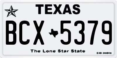 TX license plate BCX5379